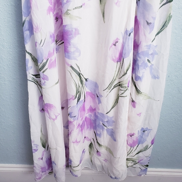 Baltic Born Daphne Ivory & Purple Floral Off Shoulder Maxi Dress - Picture 4 of 6